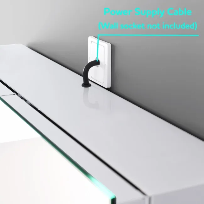 Haisley Cloakroom Illuminated LED Mirror Cabinet 600x450mm