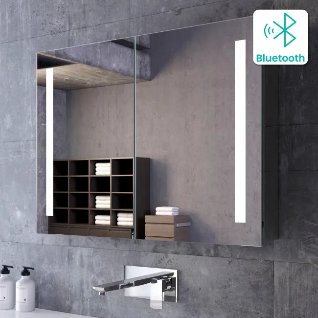 Emielia Illuminated LED Mirror Cabinet With BLUETOOTH Speaker 600x800mm