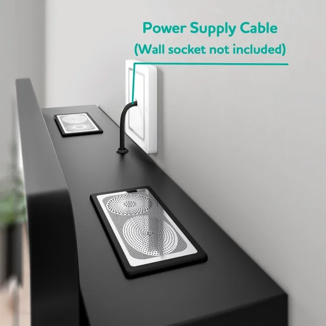 Olivia Black Framed Illuminated LED Mirror Cabinet With BLUETOOTH Speaker 710x500mm
