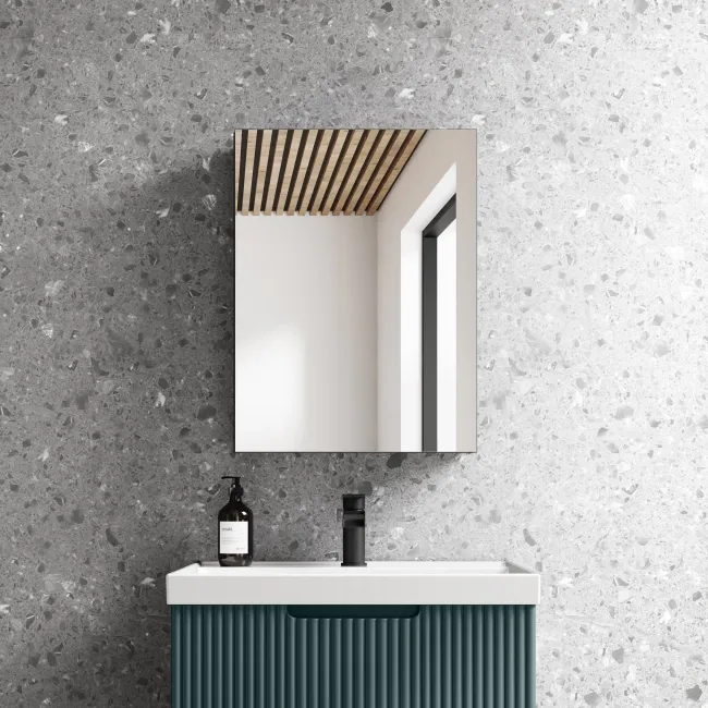 Esme Matt Black Recessed Mirror Cabinet 600x450mm