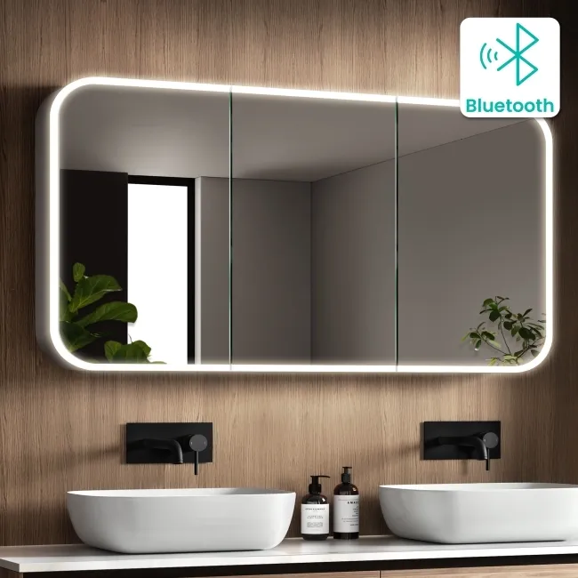 Willow Illuminated LED Mirror Cabinet With BLUETOOTH Speaker & USB Port 700x1200mm