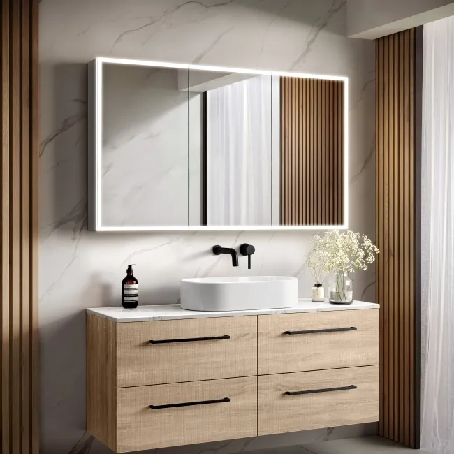 Margot Illuminated LED Mirror Cabinet With BLUETOOTH Speaker & USB Port 700x1200mm