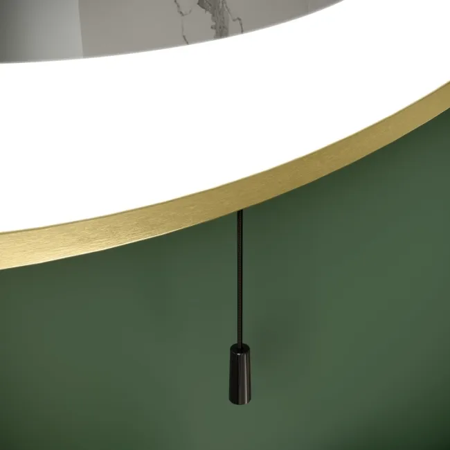 Delilah Battery Powered Brushed Brass Round Illuminated LED Mirror 500mm