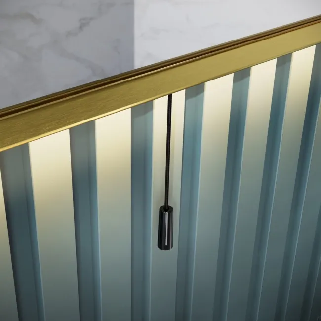 Mila Battery Powered Brushed Brass Backlit Illuminated LED Mirror 700x500mm