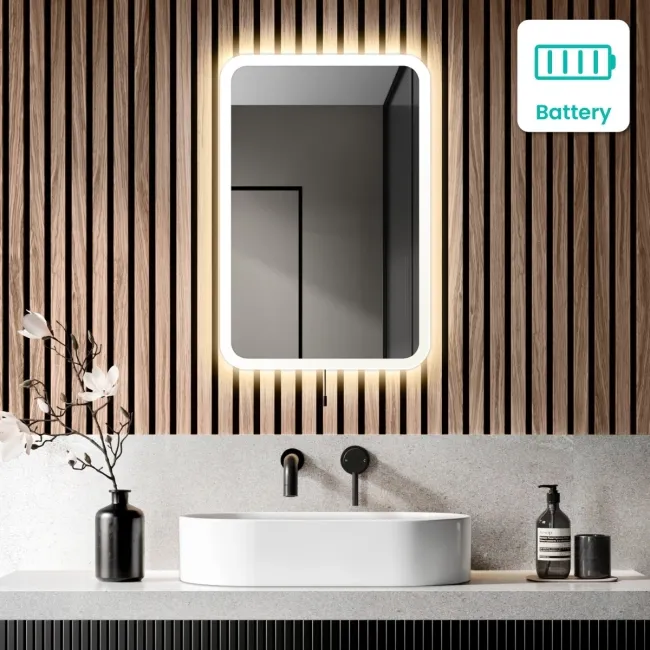 Jolie Battery Powered Illuminated LED Mirror 600x400mm