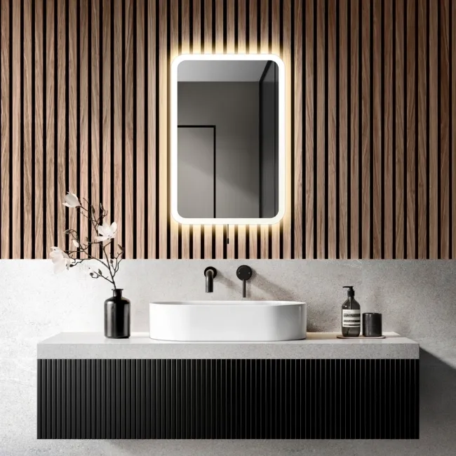 Jolie Battery Powered Illuminated LED Mirror 600x400mm