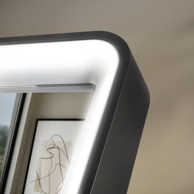 Libby Matt Black Illuminated LED Mirror 800x600mm