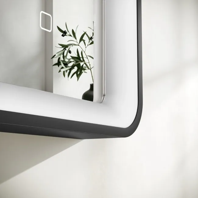 Libby Matt Black Illuminated LED Mirror 800x600mm