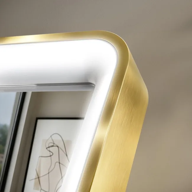 Libby Brushed Brass Illuminated LED Mirror 1026x655mm