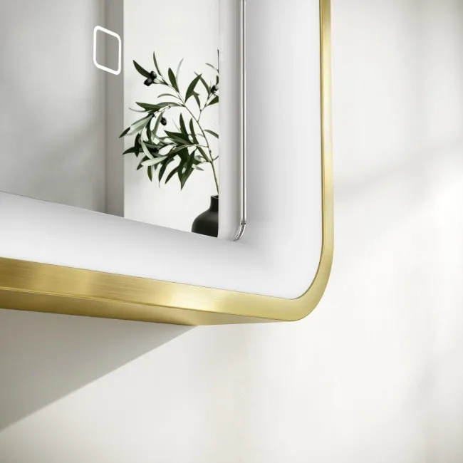 Libby Brushed Brass Illuminated LED Mirror 1026x655mm