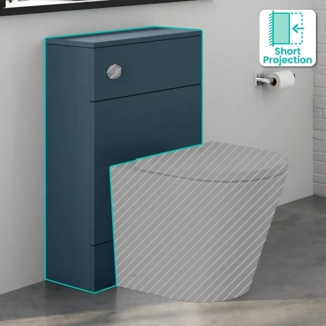 Harper Navy Blue Back To Wall Toilet Unit 500mm