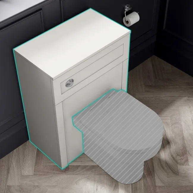 Capri Cotton White Back To Wall Toilet Unit 600mm