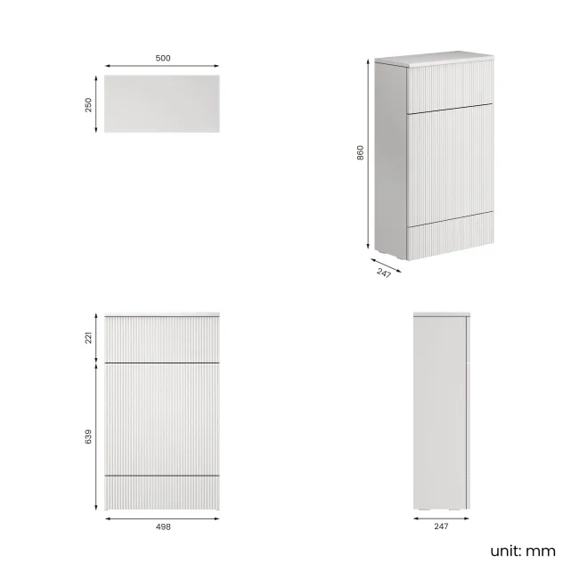 Havana Coastal White 500 Toilet Unit