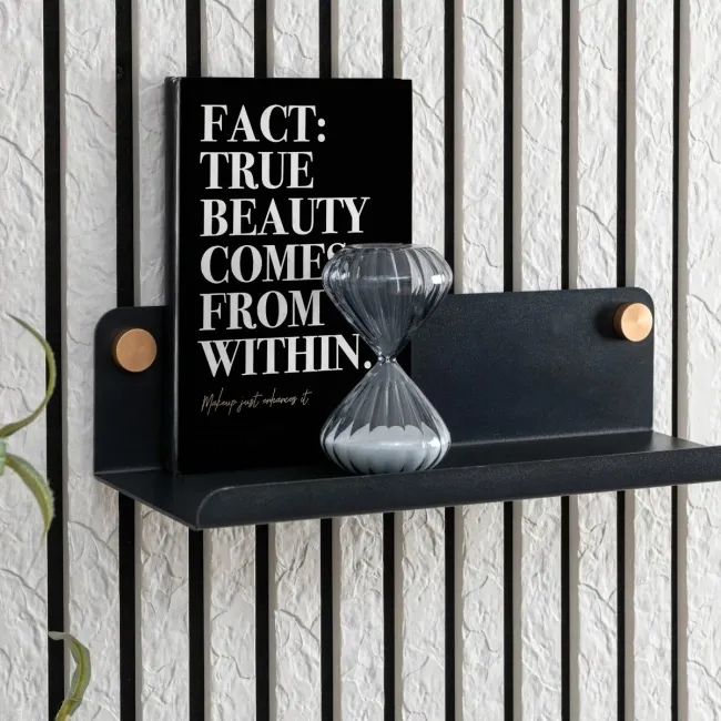 Trepanel Customise® Black Shelf 359mm Inc Brass Twist-Lock System