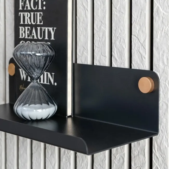 Trepanel Customise® Black Shelf 359mm Inc Brass Twist-Lock System