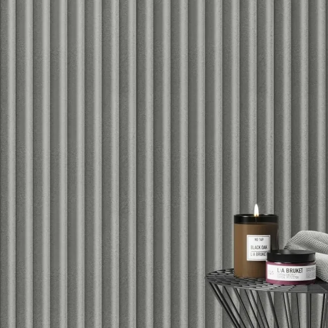 Trepanel Aqua 3D® Waterproof Grey Stone Effect Fluted Wall Panel 3 Pack (Covers 1.80 SQM)