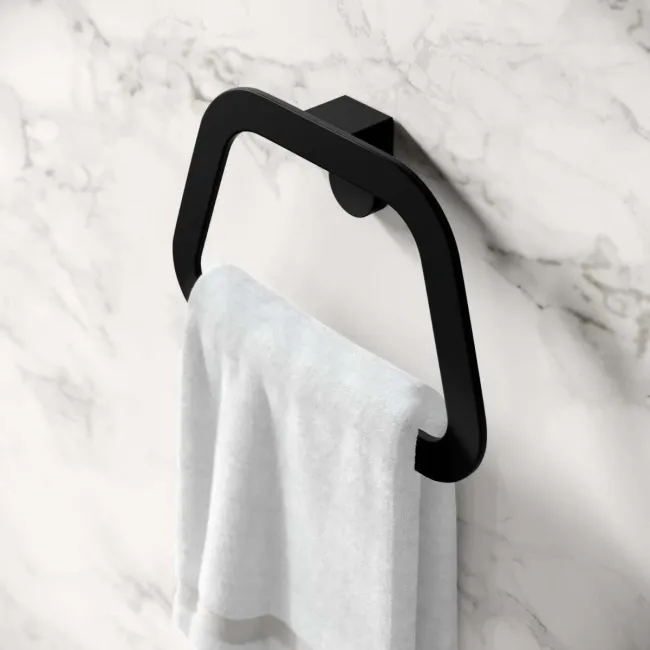 Eloise Matt Black Towel Ring