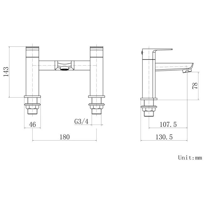 Soar Matt Black Basin & Bath Mixer Tap Set