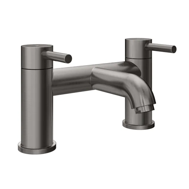 Trent Gunmetal Grey Basin & Bath Mixer Tap Set