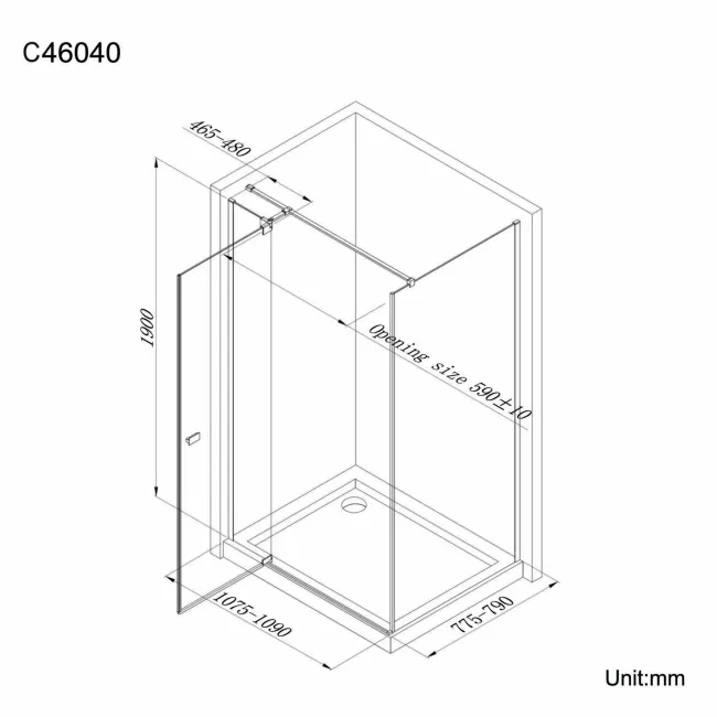 Vienna Easy Clean 8mm Hinged Shower Enclosure 1100x800mm