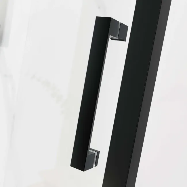 Hamburg Matt Black Easy Clean 8mm Sliding Shower Enclosure 1400x800mm - Easy Fix