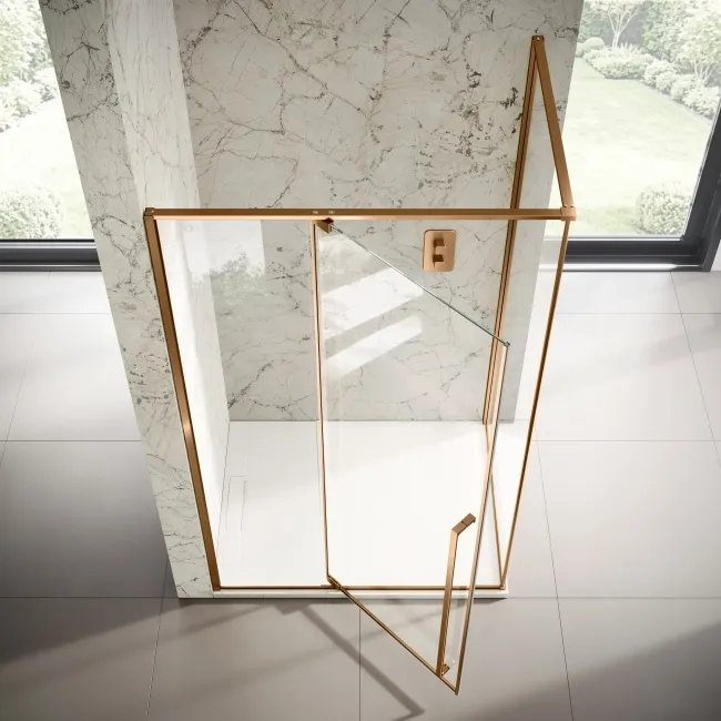 Cologne Brushed Copper Easy Clean 8mm Hinged Shower Enclosure 1200x800mm