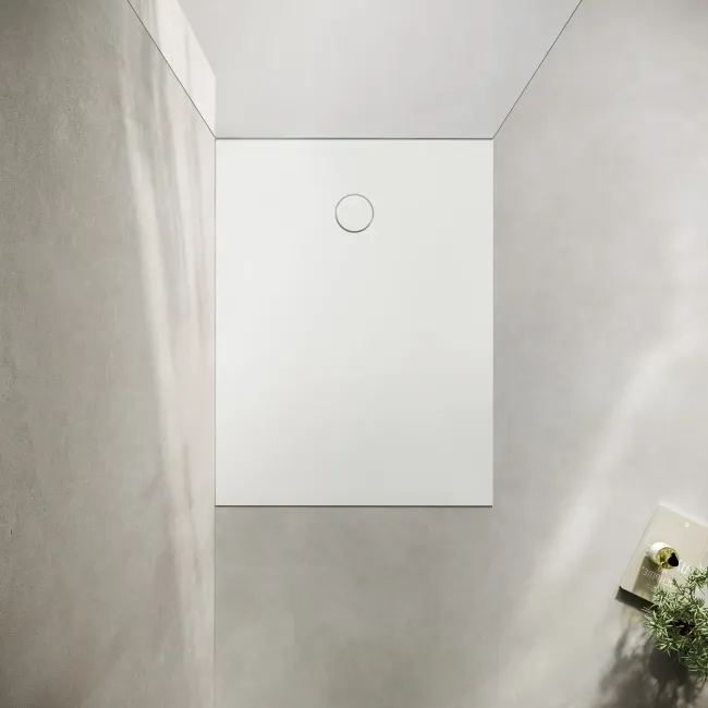 Seoul Low Profile Rectangular Matt White Stone Shower Tray 1200x700mm