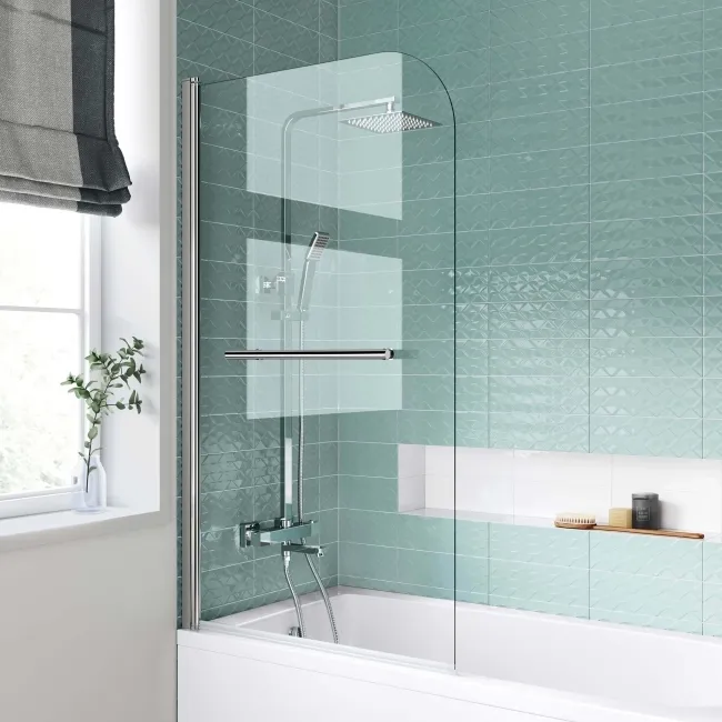 Stafford 1700x700 Shower Bath & 4mm Screen with Rail