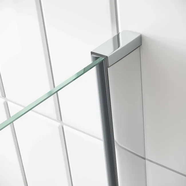 L Shaped 1600 Shower Bath & 4mm Fixed Screen with Rail - Right Handed