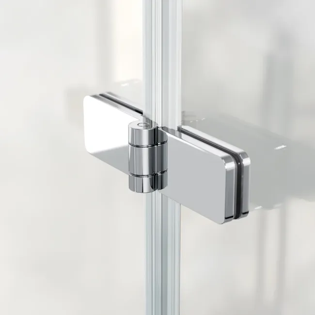 Brixton L Shaped 1500 Shower Bath with Front Panel & 6mm Easy Clean Chrome Folding Bath Screen - Right Handed