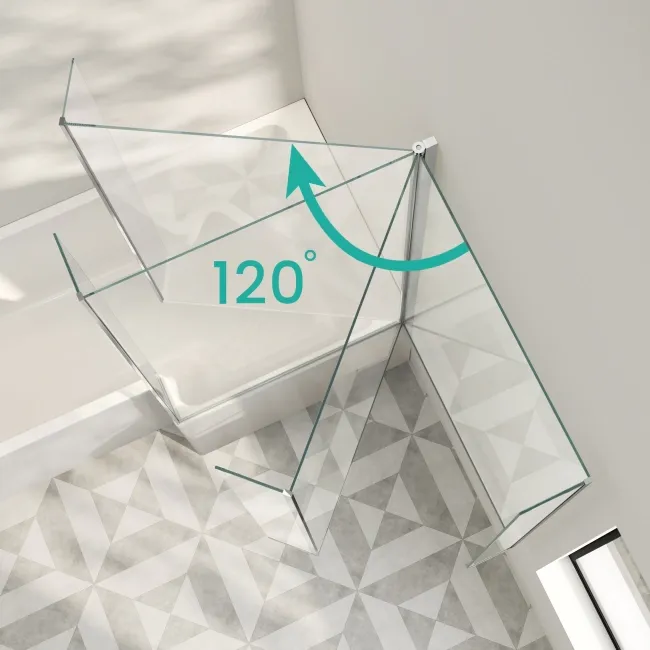Brixton L Shaped 1500 Shower Bath with Front Panel & 6mm Chrome Easy Clean Screen - Right Handed