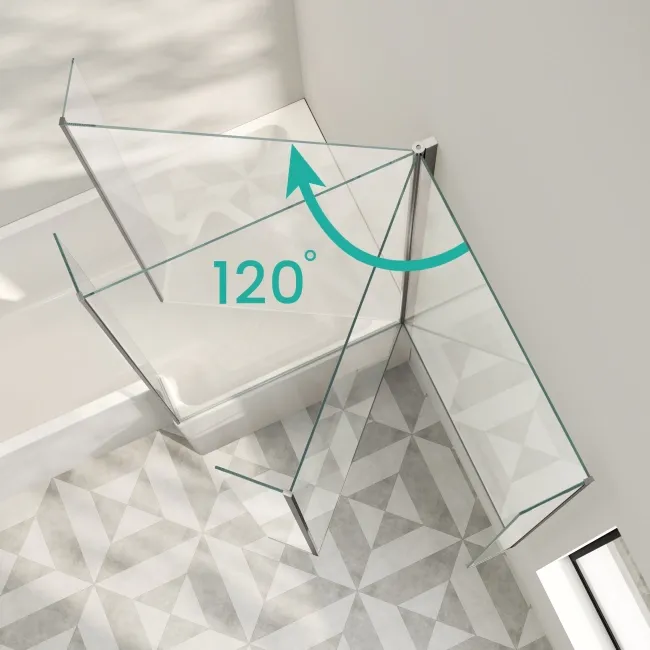 Brixton L Shaped 1500 Shower Bath with Front Panel & 6mm Brushed Gunmetal Easy Clean Screen - Right Handed