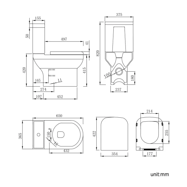 Denver Close Coupled Toilet With Soft Close Seat