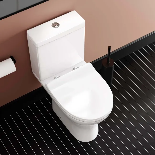 Orlando Rimless Close Coupled Toilet With Soft Close Slim Seat
