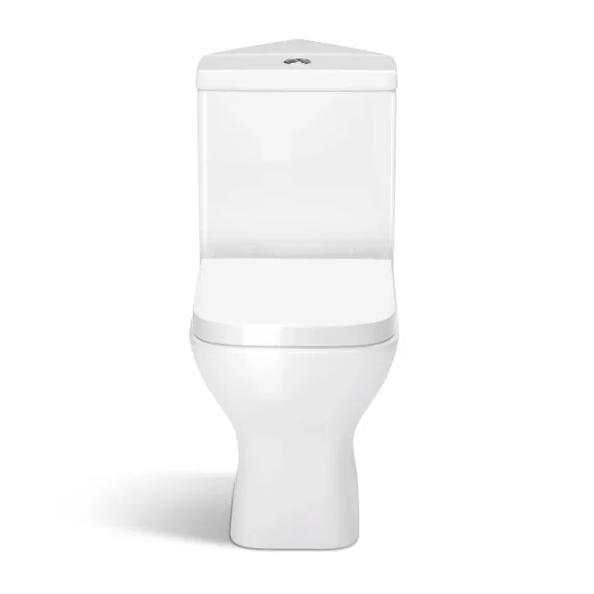 Atlanta Rimless Close Coupled Corner Toilet With Soft Close Seat