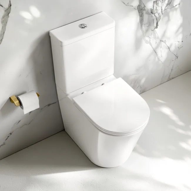 Loma Rimless Comfort Height Close Coupled Toilet With Premium Soft Close Slim Seat