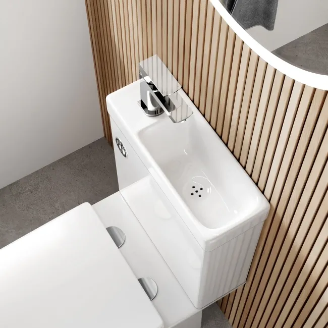 Brooklyn 2-In-1 Combined Wash Basin & Rimless Toilet With Premium Soft Close Slim Seat