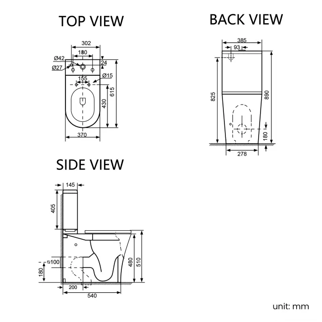 Brooklyn Rimless Comfort Height Close Coupled Toilet With Soft Close Seat