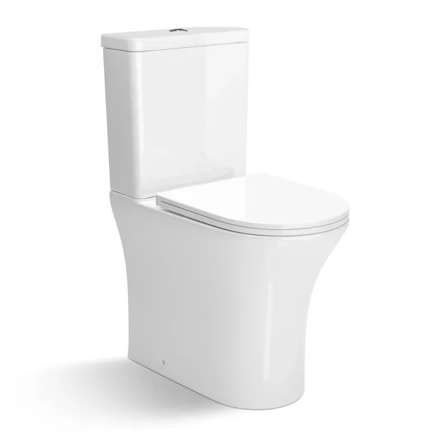 Brooklyn Rimless Comfort Height Close Coupled Toilet With Premium Soft Close Slim Seat