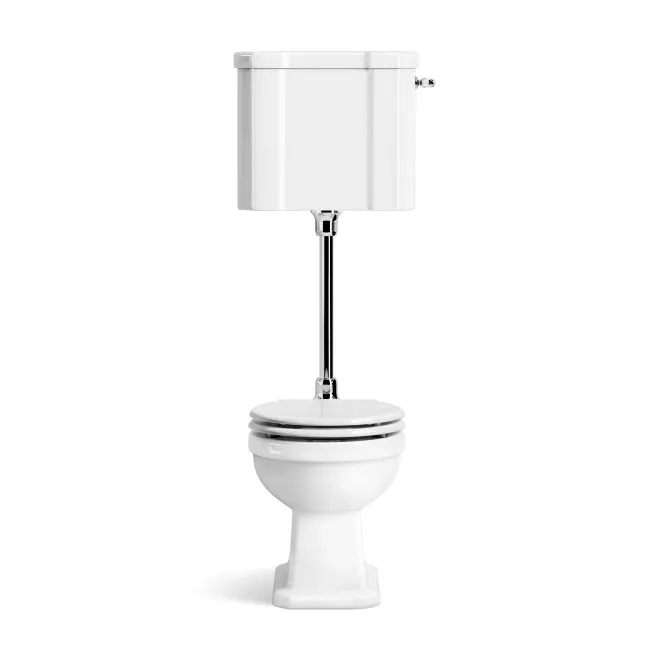 Enid Traditional Toilet With Low-Level Cistern and Gloss White Wooden Seat