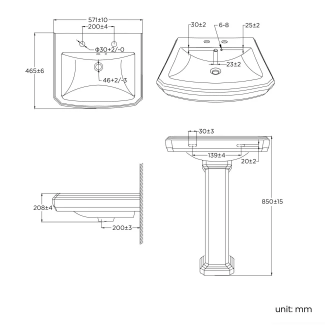 Hudson Traditional Close Coupled Toilet & Pedestal Basin Set - Double Tap Hole