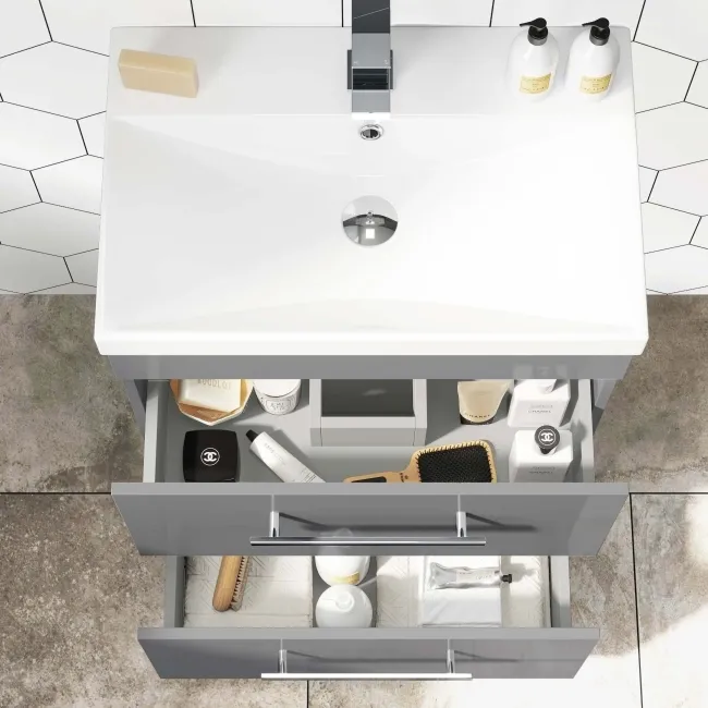 Avon Stone Grey Basin Drawer Vanity 600mm