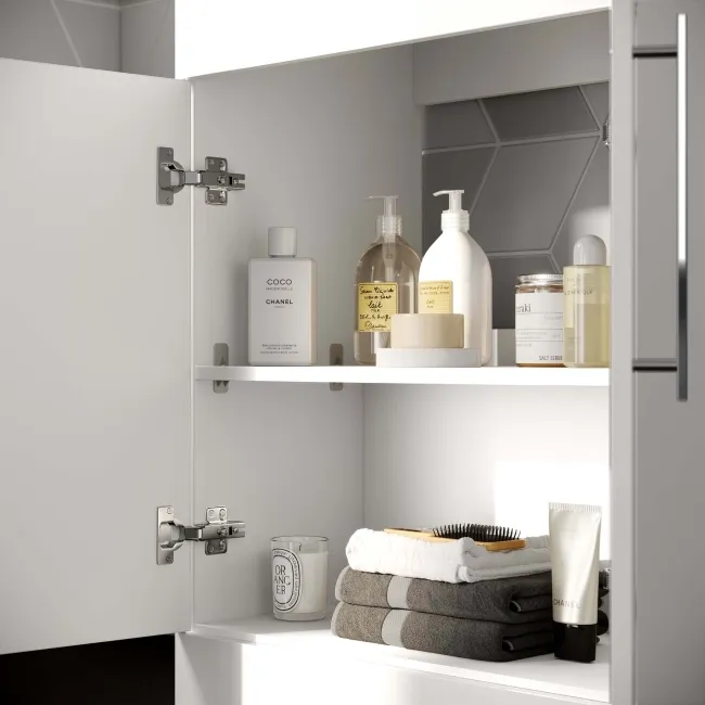 Avon Gloss White Vanity with Marble Top & Curved Counter Top Basin 600mm