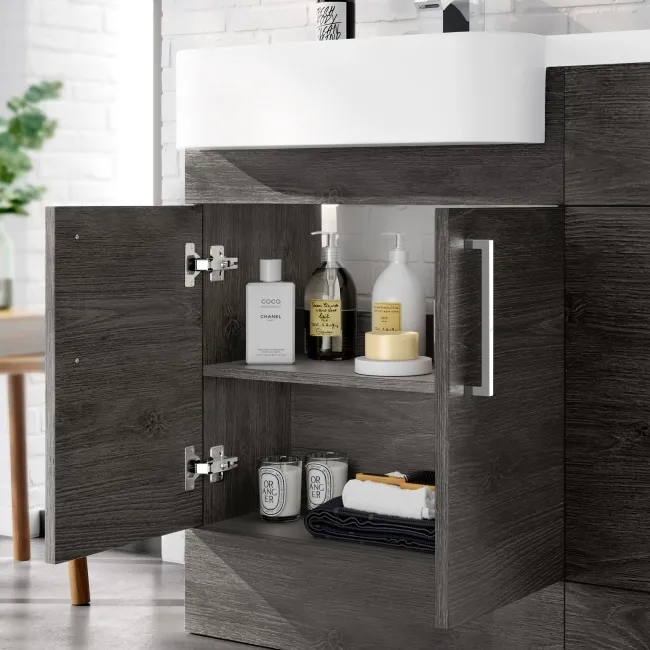 Harper Charcoal Elm Combination Vanity Basin and Aruba Toilet 1200mm - Left Handed