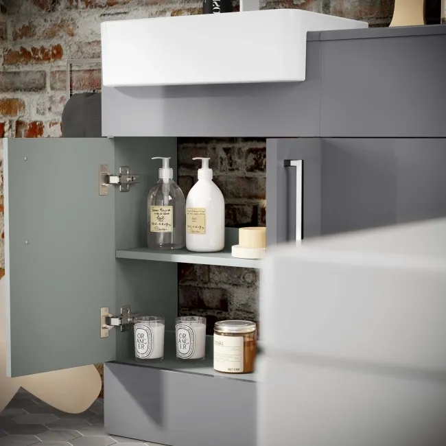 Harper Stone Grey Basin Vanity and Back To Wall Toilet Unit 1000mm