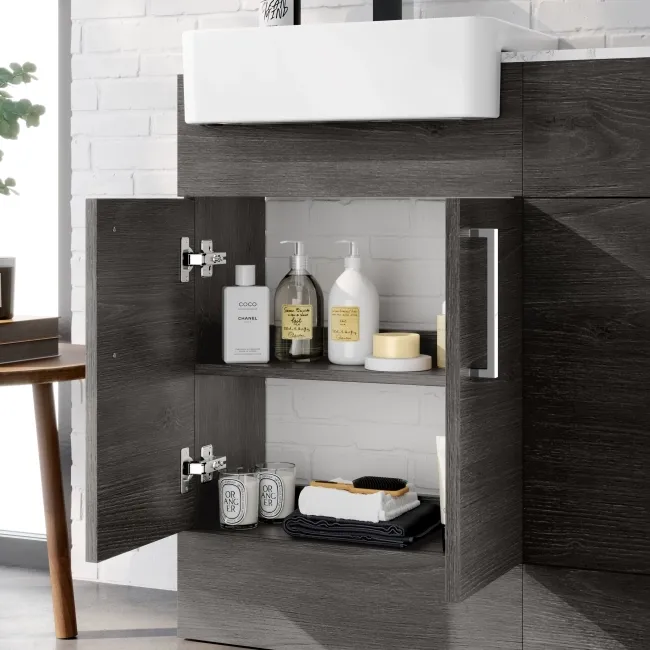 Harper Charcoal Elm Combination Vanity Basin with Marble Top & Miami Toilet 1000mm