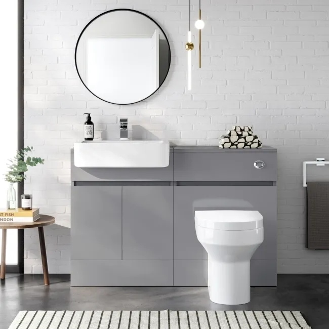 Foster Stone Grey Vanity with Semi Recessed Basin 600mm