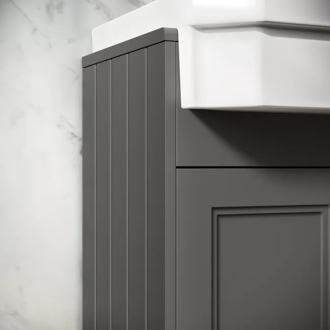 Monaco Graphite Grey Combination Vanity Traditional Basin and Seattle Toilet 1500mm