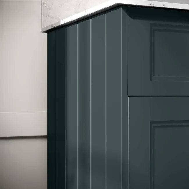 Lucia Inky Blue Double Vanity with Marble Top & Undermount Basins 1200mm
