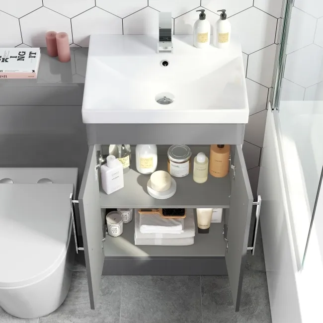 Avon Stone Grey Combination Vanity Basin and Boston Toilet 1000mm